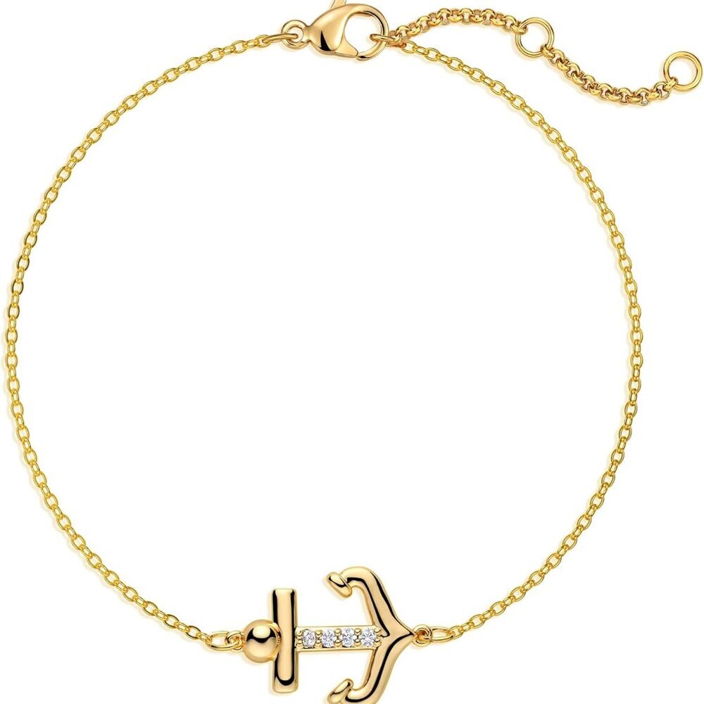 Dainty Ankle Bracelet,14K Gold Plated Tiny Bead Anklet Dainty White Cubic Zircon